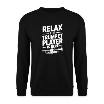 Détends-toi Le Trompettiste est là - Sweat-shirt Unisexe - noir - Devant - Alina (178cm) & Michal (187cm)