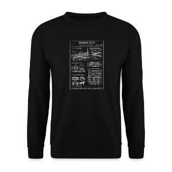 Plan directeur de la Skyline de Dublin - Sweat-shirt Unisexe - noir - Devant - Alina (178cm) & Michal (187cm)