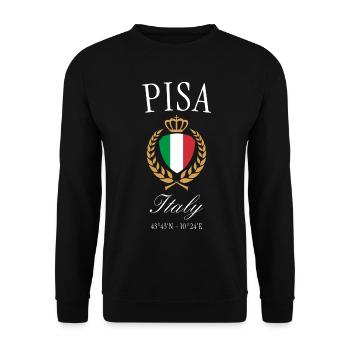 Pisa Italien Wappen Krone – Reise Souvenir - Unisex Pullover - Schwarz - Vorne - Alina (178cm) & Michal (187cm)
