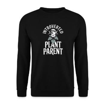 Introvertiertes Pflanzen-Elterntee - Unisex Pullover - Schwarz - Vorne - Alina (178cm) & Michal (187cm)
