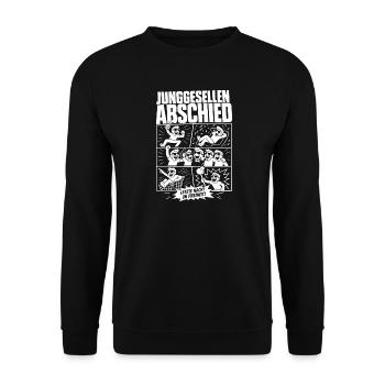 Junggesellen Abschied Party Comic - Unisex Pullover - Schwarz - Vorne - Alina (178cm) & Michal (187cm)