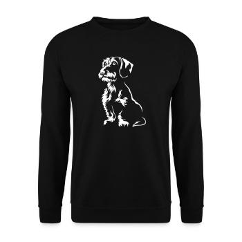 Dackel "Black Edition" - Unisex Pullover - Schwarz - Vorne - Alina (178cm) & Michal (187cm)