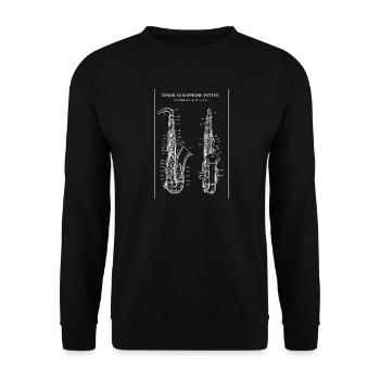 Plan de brevet pour saxophone ténor - Sweat-shirt Unisexe - noir - Devant - Alina (178cm) & Michal (187cm)