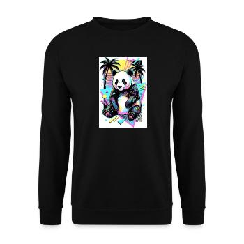 Panda - Unisex Pullover - Schwarz - Vorne - Alina (178cm) & Michal (187cm)