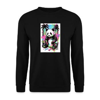 Panda - Unisex Pullover - Schwarz - Vorne - Alina (178cm) & Michal (187cm)