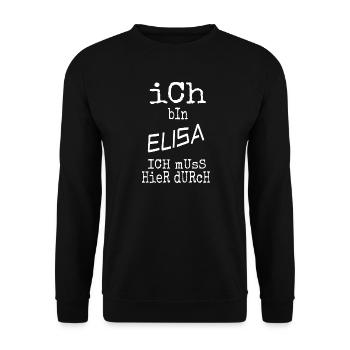 Elisa als Vorname - Unisex Pullover - Schwarz - Vorne - Alina (178cm) & Michal (187cm)