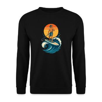  Funny SUP Paddleboard Board Stand Up paddel - Unisex Pullover - Schwarz - Vorne - Alina (178cm) & Michal (187cm)