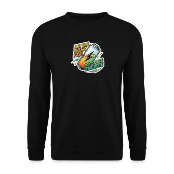 Ich bin nicht faul ich sparen Energie - Unisex Pullover - Schwarz - Vorne - Alina (178cm) & Michal (187cm)