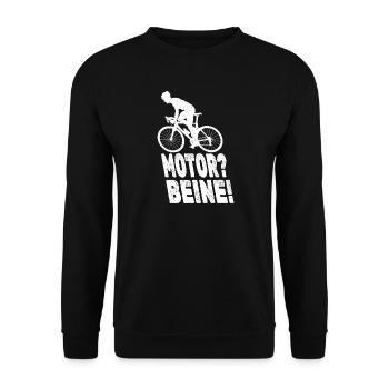 Beine Statt Motor - Unisex Pullover - Schwarz - Vorne - Alina (178cm) & Michal (187cm)