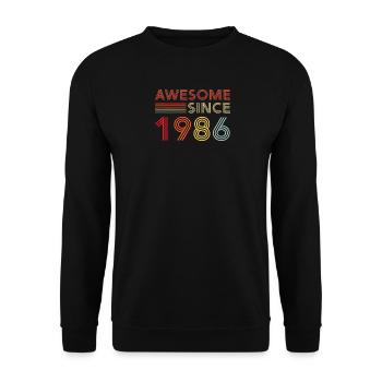 1986 Vintage-Retro-Geburtstagsgeschenk - Unisex Pullover - Schwarz - Vorne - Alina (178cm) & Michal (187cm)