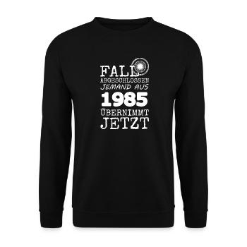 1985 - Unisex Pullover - Schwarz - Vorne - Alina (178cm) & Michal (187cm)
