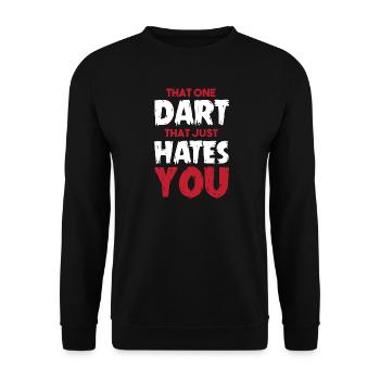 Dart Dartboard Dartpfeil - Unisex Pullover - Schwarz - Vorne - Alina (178cm) & Michal (187cm)