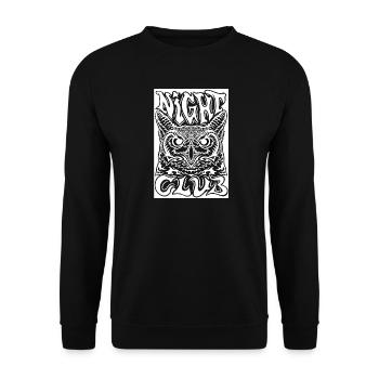 Mystic Owl – Vintage Gothic Tattoo Style Illustrat - Unisex Pullover - Schwarz - Vorne - Alina (178cm) & Michal (187cm)