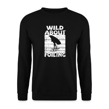 Wild about Foiling - Unisex Pullover - Schwarz - Vorne - Alina (178cm) & Michal (187cm)
