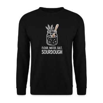 Sourdough Starter Jar Emblem - Unisex Pullover - Schwarz - Vorne - Alina (178cm) & Michal (187cm)