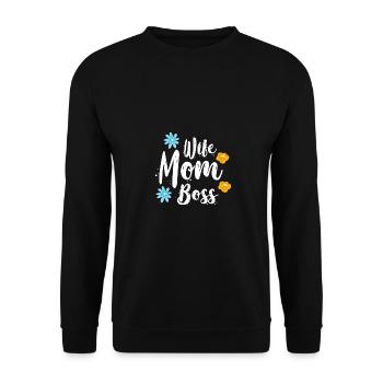 Mama Muttertag Geschenkidee Schwanger - Unisex Pullover - Schwarz - Vorne - Alina (178cm) & Michal (187cm)