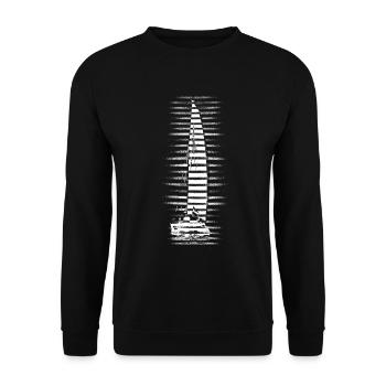 Katamaran Boot Segeln - Unisex Pullover - Schwarz - Vorne - Alina (178cm) & Michal (187cm)