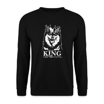 Lapphund finlandais Roi de tout Dog Wilsigns - Sweat-shirt Unisexe - noir - Devant - Alina (178cm) & Michal (187cm)