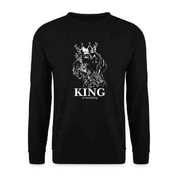GERMAN WIREHAIRED King of everything Dog Wilsigns - Unisex Sweatshirt - black - Front - Alina (178cm) & Michal (187cm)