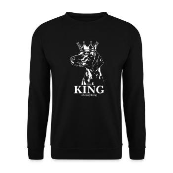 Magyar Vizsla King of everything Dogs Wilsigns - Unisex Sweatshirt - black - Front - Alina (178cm) & Michal (187cm)