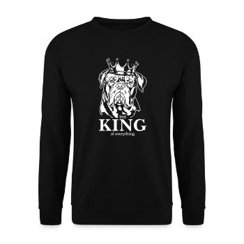 Bordeauxdogge King of everything Hunde Wilsigns - Unisex Pullover - Schwarz - Vorne - Alina (178cm) & Michal (187cm)