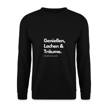Ruhestand Ahoi! Geniessen, Lachen & Träume - Unisex Pullover - Schwarz - Vorne - Alina (178cm) & Michal (187cm)