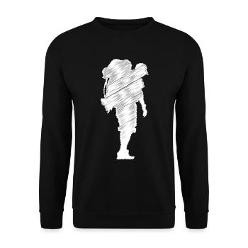Wanderer - (3) - Unisex Pullover - Schwarz - Vorne - Alina (178cm) & Michal (187cm)