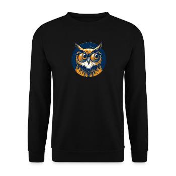 Owl Sunglasses Odd Eagle Owl - Unisex Sweatshirt - black - Front - Alina (178cm) & Michal (187cm)