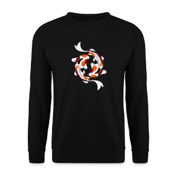 zwei verspielte Kois - Unisex Pullover - Schwarz - Vorne - Alina (178cm) & Michal (187cm)