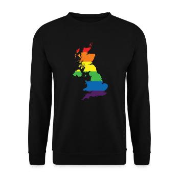 Rainbow Connection Embrace, Happy Pride - Unisex Pullover - Schwarz - Vorne - Alina (178cm) & Michal (187cm)