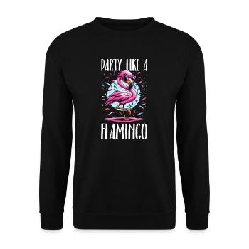 Kölle Alaaf Faire la fête comme un flamant rose - Sweat-shirt Unisexe - noir - Devant - Alina (178cm) & Michal (187cm)