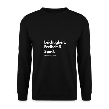 Ruhestand Ahoi! Leichtigkeit, Freiheit & Spass - Unisex Pullover - Schwarz - Vorne - Alina (178cm) & Michal (187cm)