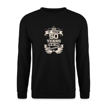 50 Years T-Shirt Gift Idea Christmas Funny - Unisex Sweatshirt - black - Front - Alina (178cm) & Michal (187cm)