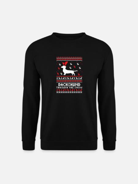 Dackel-Weihnachtshemd - Unisex Pullover - Schwarz