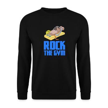 Fitness mouse bodybuilding weightlifting mouse trap - Unisex Sweatshirt - black - Front - Alina (178cm) & Michal (187cm)