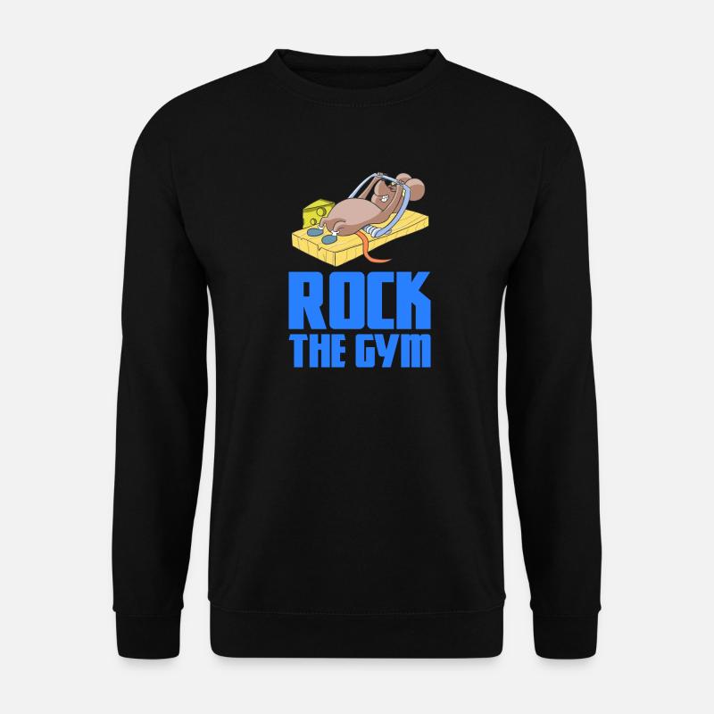Fitness Maus Bodybuildung Gewichtheben Mausefalle - Unisex Pullover - Schwarz
