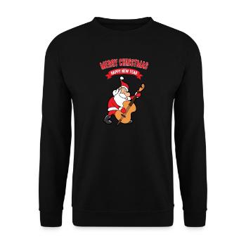 Noël Noël Père Noël Père Noël - Sweat-shirt Unisexe - noir - Devant - Alina (178cm) & Michal (187cm)