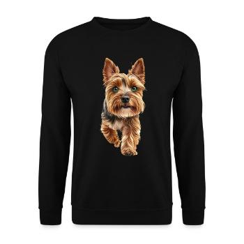 Yorkshire Terrier - Unisex Pullover - Schwarz - Vorne - Alina (178cm) & Michal (187cm)