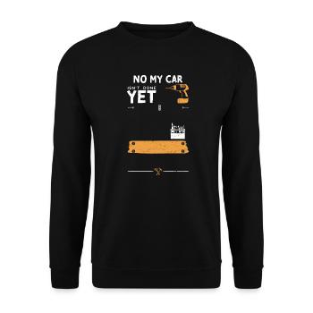 Non Ma voiture n’est pas encore terminée - Sweat-shirt Unisexe - noir - Devant - Alina (178cm) & Michal (187cm)