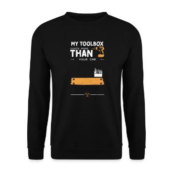 Ma boîte à outils coûte plus cher que votre voiture - Sweat-shirt Unisexe - noir - Devant - Alina (178cm) & Michal (187cm)