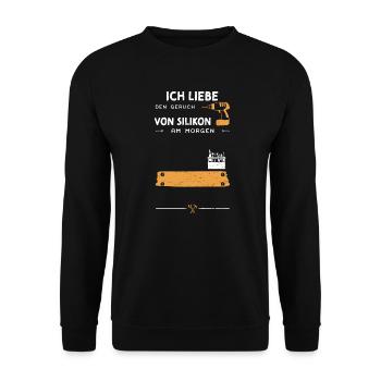Ich Liebe Den Geruch Von Silikon... - Unisex Pullover - Schwarz - Vorne - Alina (178cm) & Michal (187cm)