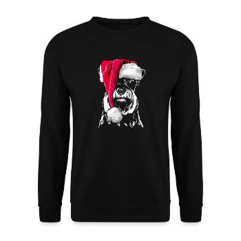 Bonnet de Noël MINIATURE SCHNAUZER Wilsigns - Sweat-shirt Unisexe - noir - Devant - Alina (178cm) & Michal (187cm)