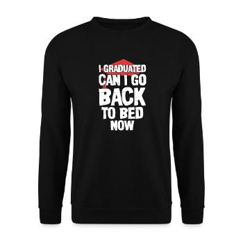 I Graduated Can I Go Back to Bed Now - Sweat-shirt Unisexe - noir - Devant - Alina (178cm) & Michal (187cm)