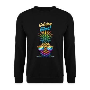 Pineapple Holiday Vibes Holiday Sunglasses Summer - Unisex Sweatshirt - black - Front - Alina (178cm) & Michal (187cm)