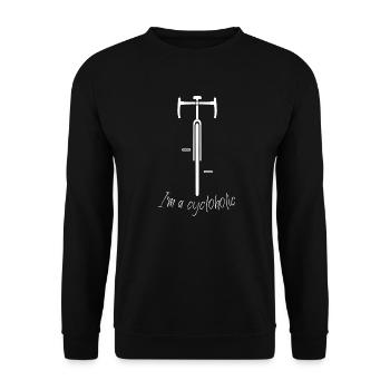 Vélo de route vélo cycloholic vélo avant silhouette - Sweat-shirt Unisexe - noir - Devant - Alina (178cm) & Michal (187cm)