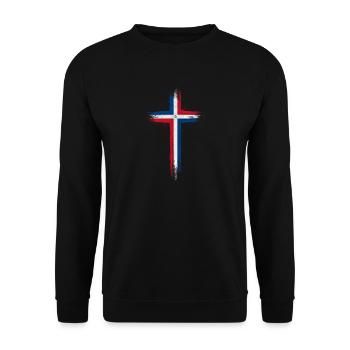 Dominican Republic Flag Dom Rep Flag Travel - Unisex Sweatshirt - black - Front - Alina (178cm) & Michal (187cm)