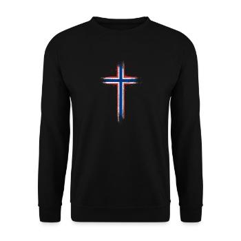 Flag of Norway Scandinavia Norwegian Flag - Unisex Sweatshirt - black - Front - Alina (178cm) & Michal (187cm)