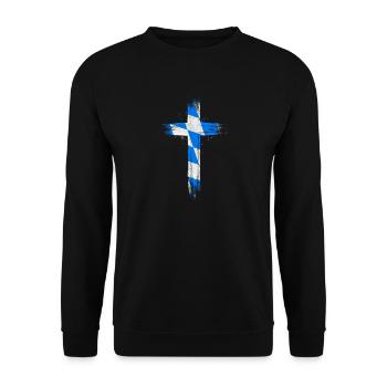 Bavaria Flag Used Look Bavarian Flag Vintage - Unisex Sweatshirt - black - Front - Alina (178cm) & Michal (187cm)