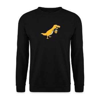 Funny Drunken T-Rex Dino - Sweat-shirt Unisexe - noir - Devant - Alina (178cm) & Michal (187cm)