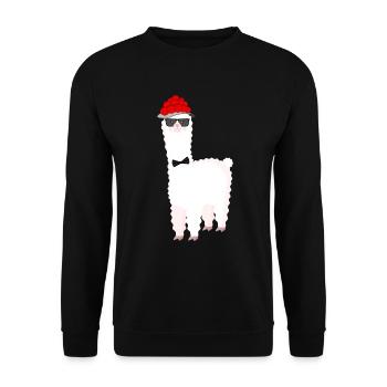 Schwarzwaldmädel Bollenhut Schwarzwald Lama Motiv - Unisex Pullover - Schwarz - Vorne - Alina (178cm) & Michal (187cm)